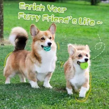 HIPPIH Dog Puzzle Toy 2 Pack, Interactive Dog Toys for Treat Dispensing, Durable Puppy Toys for Teething, Dog Treat Ball for Teeth/Slow Feeder/IQ Training/Playing, Blue-2.75‘’, Green-3.14‘’