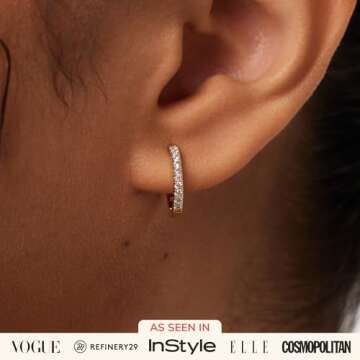 Ana Luisa Gold Huggie Hoop Earrings for Women - Hypoallergenic, Water-Resistant, Tarnish-Free Jewelr...