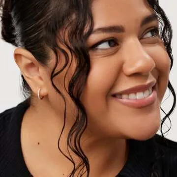 Ana Luisa Gold Huggie Hoop Earrings for Women - Hypoallergenic, Water-Resistant, Tarnish-Free Jewelry - Versatile, Easy-to-Stack & Delicate Hoops with Stainless Steel Posts - Chic Everyday Gold Hoops (Small-14K Gold Plated Pave)