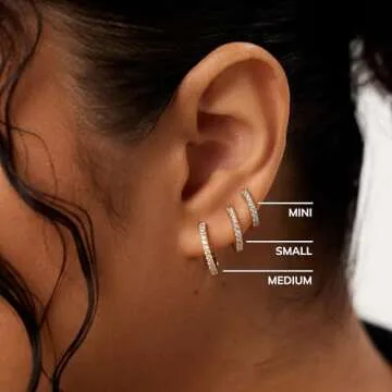 Ana Luisa Gold Huggie Hoop Earrings for Women - Hypoallergenic, Water-Resistant, Tarnish-Free Jewelry - Versatile, Easy-to-Stack & Delicate Hoops with Stainless Steel Posts - Chic Everyday Gold Hoops (Small-14K Gold Plated Pave)