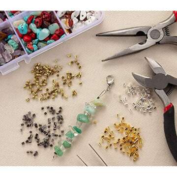 KEISHIP Crimping Beads for Jewelry Making - 1000 Pack in Assorted Colors