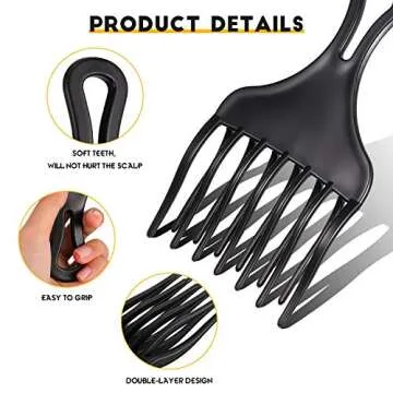 Double Afro Lift Combs - Compact, Durable Hair Styling Tool