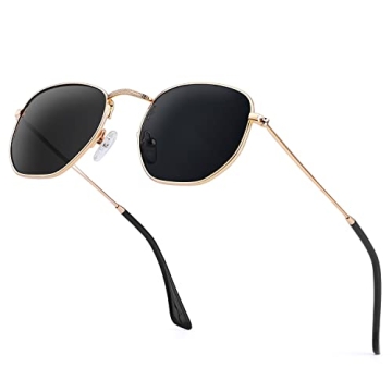 KALIYADI Sunglasses for Women and Men Polarized Hexagon Womens- Sunglasses Trendy Metal Frame UV Pro...