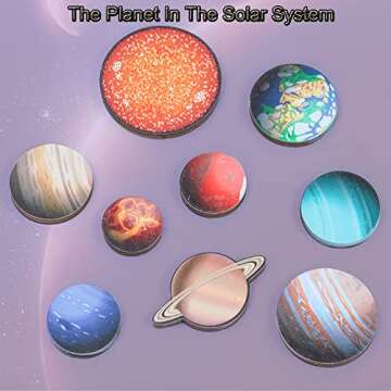 Solar System Puzzles for Kids Age 3-5,Wooden Space Jigsaw Planets Preschool Education Learning Monte...