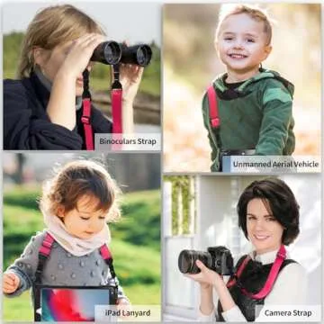 FIEIL Nylon iPad Strap, Adjustable Camera Neck Strap, Comfortable Shoulder Strap for iPad, Cellphone Tablet, Camera, Laptop, Binocular, Luggage Bag(Pink Universal Neck Lanyard)