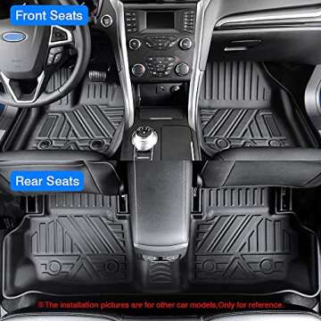 KUST Custom Fit Floor Mats for 2016-2022 Mercedes Benz GLC Class All Models GLC300 GLC250 All Weather Floor Mat Liners 1st & 2nd Row Liner Black
