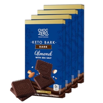 ChocZero Keto Bark Dark Chocolate Almonds Sugar Free