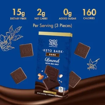 ChocZero Keto Bark Dark Chocolate Almonds Sugar Free