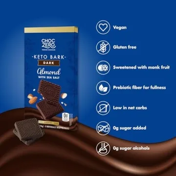 ChocZero Keto Bark Dark Chocolate Almonds Sugar Free