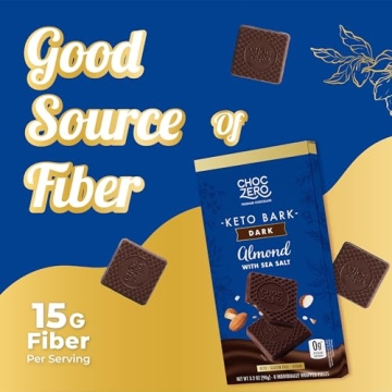 ChocZero Keto Bark Dark Chocolate Almonds Sugar Free