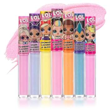 L.O.L Surprise 7-Pack Lip Gloss for Girls, Lol Lip Gloss