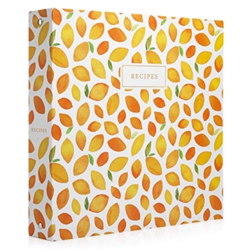 Jot & Mark 3 Ring Recipe Binder (Lemon Twist, 8.5" x 11")