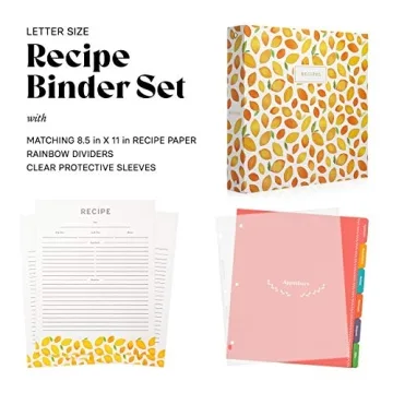 Jot & Mark 3 Ring Recipe Binder in Lemon Twist