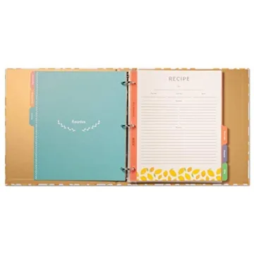 Jot & Mark 3 Ring Recipe Binder in Lemon Twist