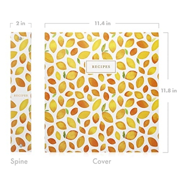 Jot & Mark 3 Ring Recipe Binder in Lemon Twist