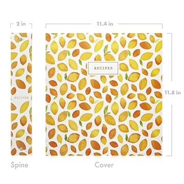 Jot & Mark 3 Ring Recipe Binder in Lemon Twist