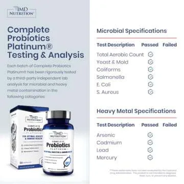 1MD Nutrition Complete Probiotics Platinum - w/Prebiotics and Probiotics for Digestive Health - Probiotic Supplement for Women & Men - More Than 50 Billion Live CFU 11 Strains Dairy-Free - 30 Caps