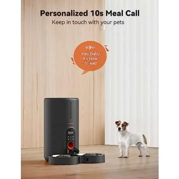 WOPET Automatic Cat Feeders 2 Cats-(𝟮𝟬𝟮𝟰 𝗨𝗽𝗴𝗿𝗮𝗱𝗲) Timed Cat Feeder with Stainless Steel Bowl, Programmable 1-6 Meals Control, Dual Power Supply, Automatic Pet Feeder for Dogs and Cats