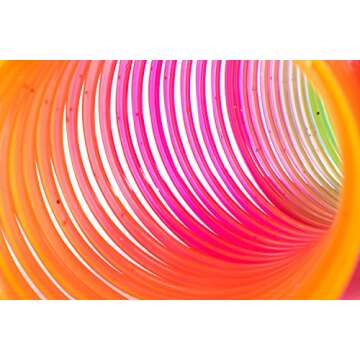 Super Z Outlet Classic Novelty Colorful Rainbow Neon Plastic Spring Toy for Birthday Party Favors, Bag Fillers, Gift (12 Pack)