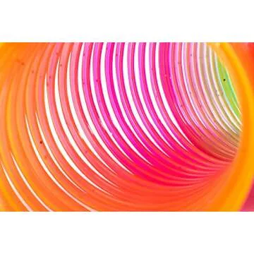 Super Z Outlet Classic Novelty Colorful Rainbow Neon Plastic Spring Toy for Birthday Party Favors, Bag Fillers, Gift (12 Pack)