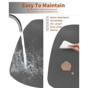 Hotmir Dish Drying Mat for Kitchen-Counter:Super Absorbent Coffee Mat Hide Stain Dish Mat Drying Kitchen Mat | Non Slip Rubber Backed Dish Drying Matt Kitchen Counter for Dish Rack Mat & Coffee Bar