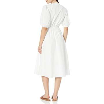 The Drop Women's Prisha Cutout Poplin Midi Dress, White, 4X, Plus Size