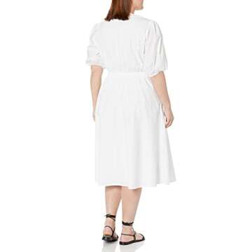 The Drop Women's Prisha Cutout Poplin Midi Dress, White, 4X, Plus Size