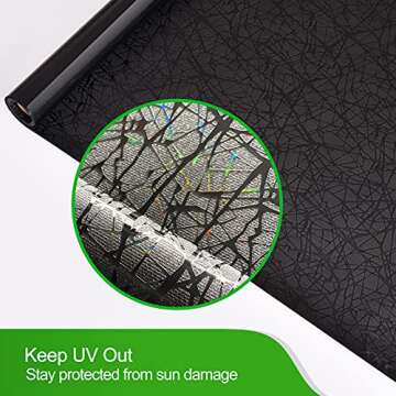 QHY Sunshine Total Blackout Window Film Privacy， Frosted Glass Window Film，Black Window Tint， No Glue， Detachable, no Marks, Suitable for Repeated use (Black, 17.5 in X 78.7 in)