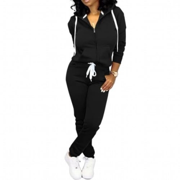 CLOCOR Jogging Suits for Women - Casual 2 Piece Sweatsuit Pocket Tracksuit Long Sleeve with Patchwor...