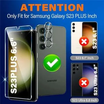 firtstnow 3 Pack Glass Screen Protector for Samsung Galaxy S23 Plus [6.6 inch] + 3 Pack Camera Lens ...