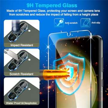 Quality 3 Pack Screen & Lens Protectors for Galaxy S23 Plus