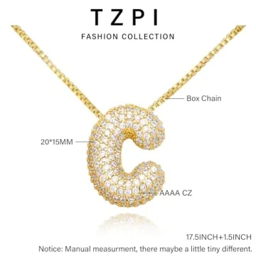 TZPI 18K Bubble Letter Necklace | Gold-Plated Elegance