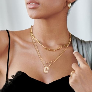 TZPI 18K Bubble Letter Necklace | Gold-Plated Elegance