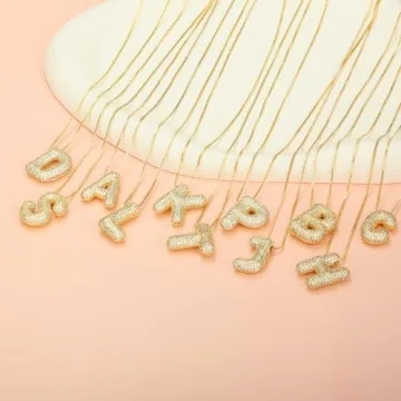 TZPI 18K Bubble Letter Necklace | Gold-Plated Elegance
