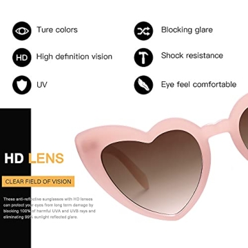 Shop Stylish VANLINKER Heart-Shaped Sunglasses Today!