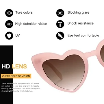Shop Stylish VANLINKER Heart-Shaped Sunglasses Today!