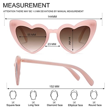 Shop Stylish VANLINKER Heart-Shaped Sunglasses Today!