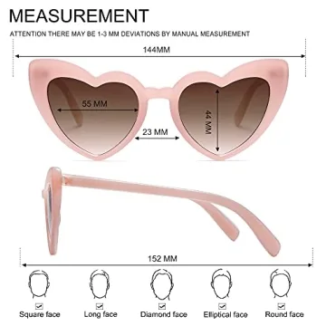 Shop Stylish VANLINKER Heart-Shaped Sunglasses Today!