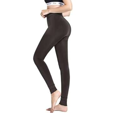 Romastory Winter Warm Women Elastic Leggings Pants Fleece Lined Thick Tights S/M Size (Coffee)