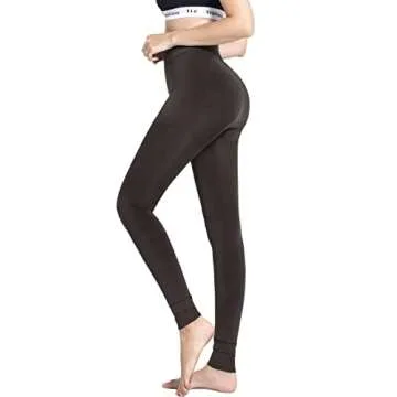 Romastory Winter Warm Women Elastic Leggings Pants Fleece Lined Thick Tights S/M Size (Coffee)