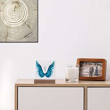 Lukiejac Memorial Gifts In Loving Memory Of Loved One Mother Father Gifts Sympathy Gifts For Loss Of Mom Bereavement/grief/condolence/remembrance Gifts Angel Wing Funeral Home Decor Wodden Sign Plaque