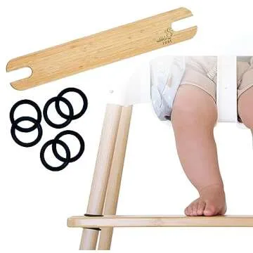 Nibble and Rest Woodsi Footsi Highchair Footrest for IKEA Antilop, Bamboo Wooden Footrest, Height Adjustable, High Chair Accessories,Suitable Footstool with Rounded Corners
