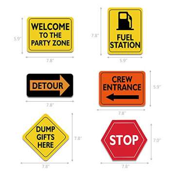 WERNNSAI Construction Signs for Boys Birthday Parties