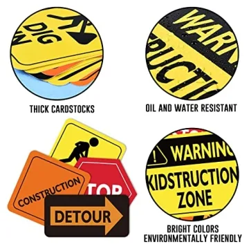 WERNNSAI Construction Signs for Boys Birthday Parties