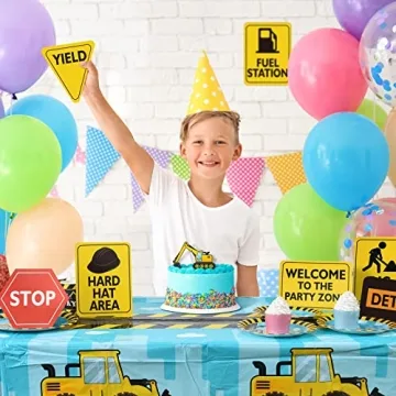 WERNNSAI Construction Signs for Boys Birthday Parties