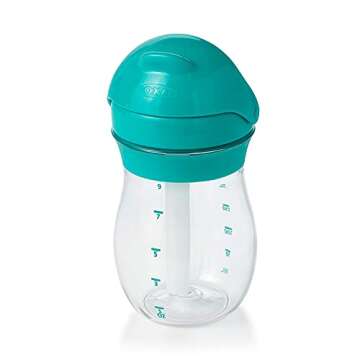 OXO Tot Transitions Straw Cup, Teal, 9 Ounce (2 Pack)