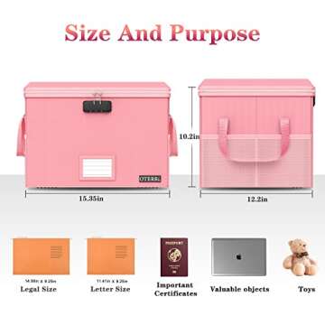 Oterri Fireproof & Waterproof File Box for Safe Storage