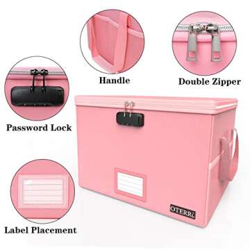 Oterri Fireproof & Waterproof File Box for Safe Storage