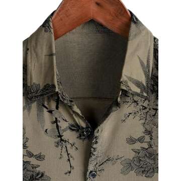 JOTOOK Men's Hawaiian Short Sleeve Tropical Shirt