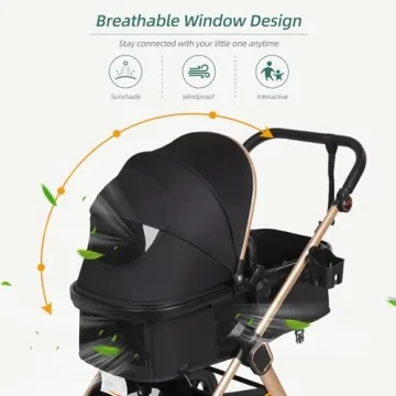 Premium 6-in-1 Baby Stroller with Bassinet Mode